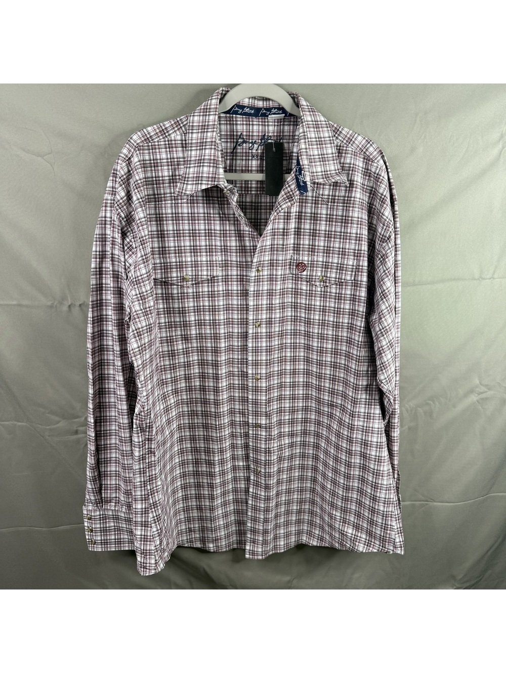 Wrangler George Strait Mens XXL Long Sleeve Western Shirt Red White Plaid